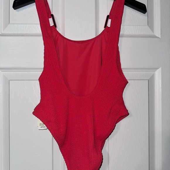 Aerie Swim - Red Ribbed Swimsuit - Picture 4 of 5